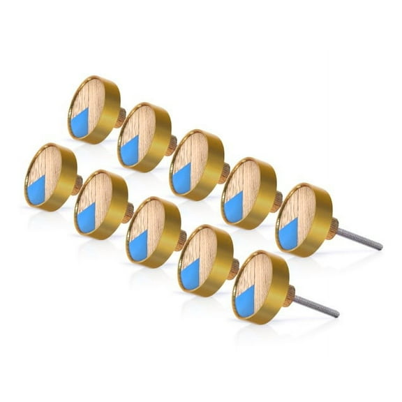 Mascot Hardware Athena 1-3/5 In. Wood & Azure Cabinet Knob - Pack of 10