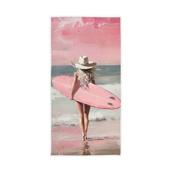 Girls Beach Surfing Face Towel Absorbent Hand Towels Bath Sport Gym