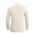thumbnail image 4 of Plus Size Women's Ribbed Knit Polo Shirt Slim Fit Stretchy Long Sleeve V Neck Lapel Solid Color Sweater Lightweight Casual Office Tops Beige L, 4 of 5