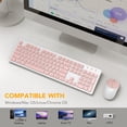 thumbnail image 3 of Wagpak Wireless Keyboard and Mouse, Silent 2.4GHz Cordless Combo for PC Desktops Computer (Pink and White), 3 of 7