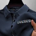 thumbnail image 5 of SGFCWSX Mens Polo Shirts Short Sleeve Paisley Pattern Slim Fit Woven Casual Golf Shirts for Men Navy Size XL, 5 of 5