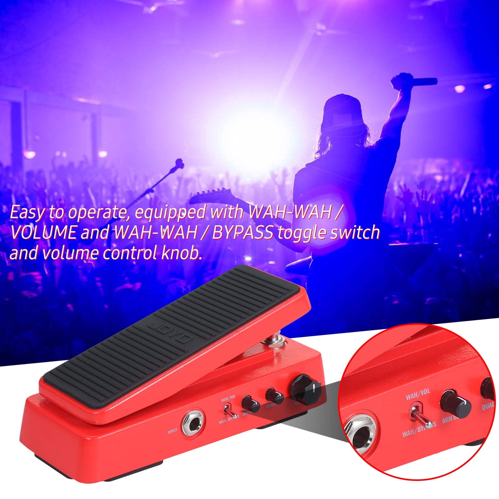 JOYO Effect Pedal,Wah Wah Pedal Adjustable Tones 2 1 Tones Pedal - Musicians - Musical Pedal Tones - Pedal 2-in-1 Adjustable 2-in-1 Tones Joyo Pedal Tones Pedal Tones Volumes Wah-wah Pedal