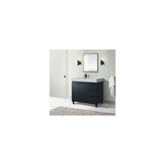 Bellaterra-Home 37 in. Single Sink Vanity in French Gray with Engineered Quartz Top