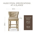 thumbnail image 6 of Maven Lane Hugo Counter Stool, Weathered Oak Finish w/ Avanti Bone Vegan Leather, 6 of 7