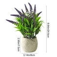 thumbnail image 3 of Neorosiri Elegant Simulated Bonsai Decorative Ornament for Home and Office - Soft Green Grass and Amethyst Spike Design in Stylish Dotted Vase, 3 of 6