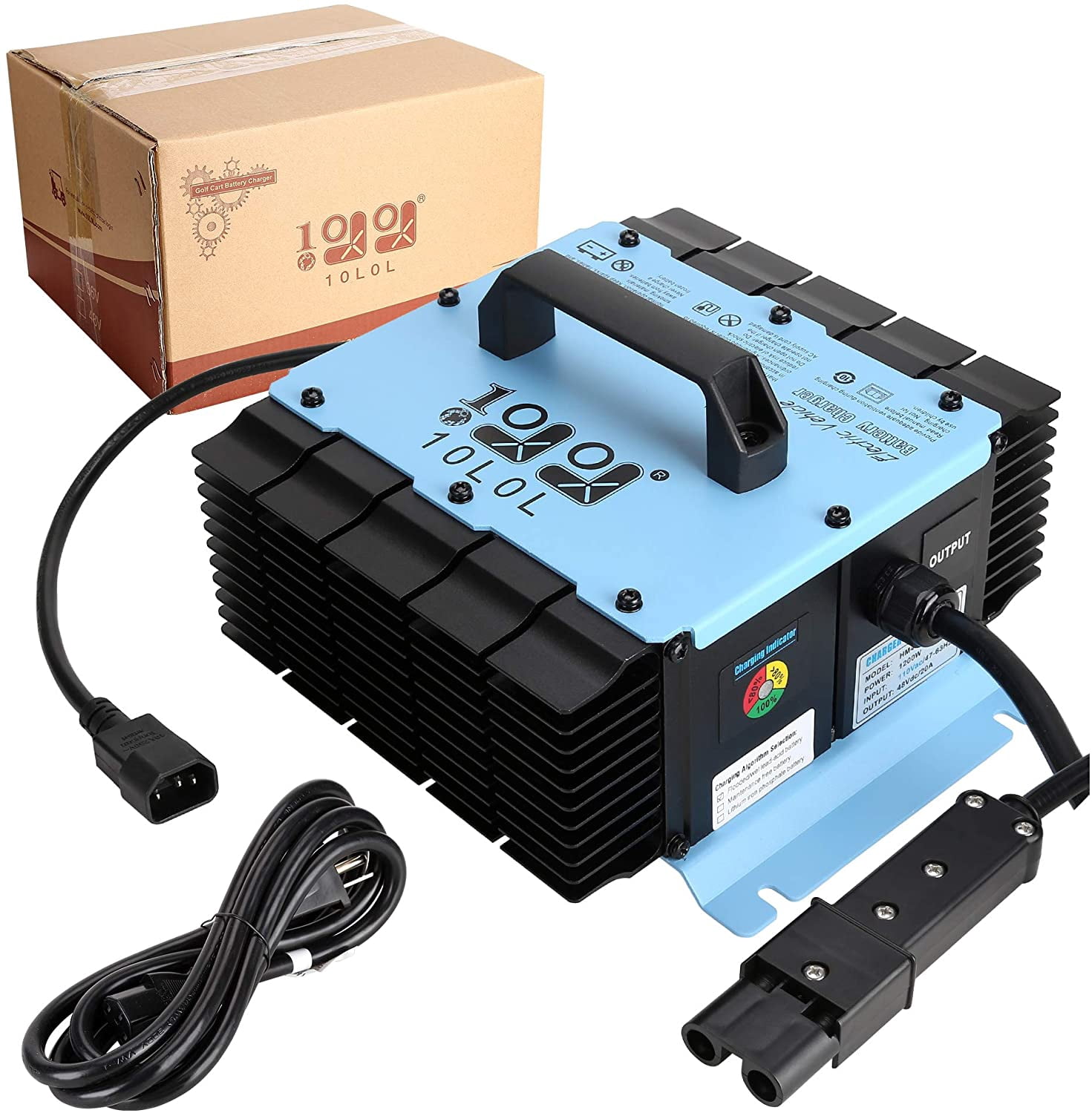 10L0L 48V 18A Golf Cart Battery Charger for Yamaha G19 G22, Support 3