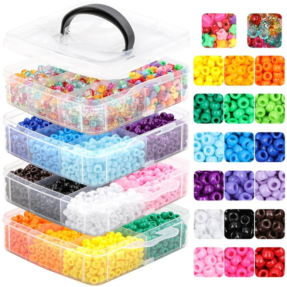 Pulseras de amistad de plástico Beads KAKW Pony, 4800 unidades