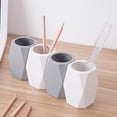 thumbnail image 3 of Paquete de 4 portalápices de silicona, portalápices para escritorio, portalápices de maquillaje geométrico, vaso para lápices de diseño creativo para oficina, escuela, hogar, 3 of 8