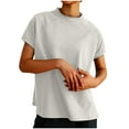 thumbnail image 2 of Yuyuzo T-Shirts pour Femmes Manches Courtes Col Rond Basique Tee-Tops Décontractés d'Été Blouses Unis, 2 of 6