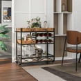 thumbnail image 3 of Costway 3-Tier Mobile Bar Serving Cart Liquor Storage Trolley with  Removable Tray Wine Rack, 3 of 10