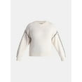 thumbnail image 5 of Terra & Sky Women's Plus Cropped Whipstitch Trim Sweater, Lightweight, Sizes 0X-5X, 5 of 5