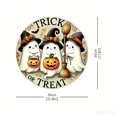 thumbnail image 5 of sruoe Halloween Decorations,Halloween Cute Ghost Wooden Round Sign,Front Door Hanging Wall Decor with Vintage Print,Holiday Hanging Wood Plaque for Party Spooky Themed Entryway Decor, 5 of 6