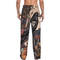 thumbnail image 3 of Picia Moonlit Crow Blossoms Mens Soft Woven Cotton Elastic Waistband Sleep Pajama Pant Lounge Sleep Pant With Pockets And Drawstring-Medium, 3 of 9