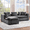 Gray, variant on 93.7" L-shaped Upholstered Sofa, Comfy Chenille Couch with 5 Pillows, Oversized Sectional Sofa with Wooden Storage Compartment for Living Room, Black