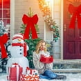 thumbnail image 5 of Pakyozj 2 PCS Red Velvet PVC Indoor/Outdoor Christmas Bows - Large 12 x 18 Inches, Perfect for Door, Fireplace, Stairs, Railing, Porch, 5 of 7