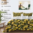 thumbnail image 3 of Queen 4 Piece Bedding Set Summer Lemon Flower Soft Breathable Duvet Cover and Pillowcase,Plant on Black Duvet Cover Set Washable Bed Sheets for Bedroom Dormitory Guest Room, 3 of 9