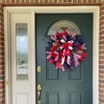 thumbnail image 5 of 4th of July Patriotic Wreath, 17.7in Memorial Day Wreaths for Front Door Garland, Red White Blue Artificial Floral Wreath, Independence Day Wreath Home Decor, 5 of 10