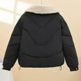 thumbnail image 4 of Miluxas Winter Women's Quilted Jacket Coat - Sherpa Lined Warm Jackets Thick Shearling Fleece Fuzzy Outerwear Black M(M), 4 of 7