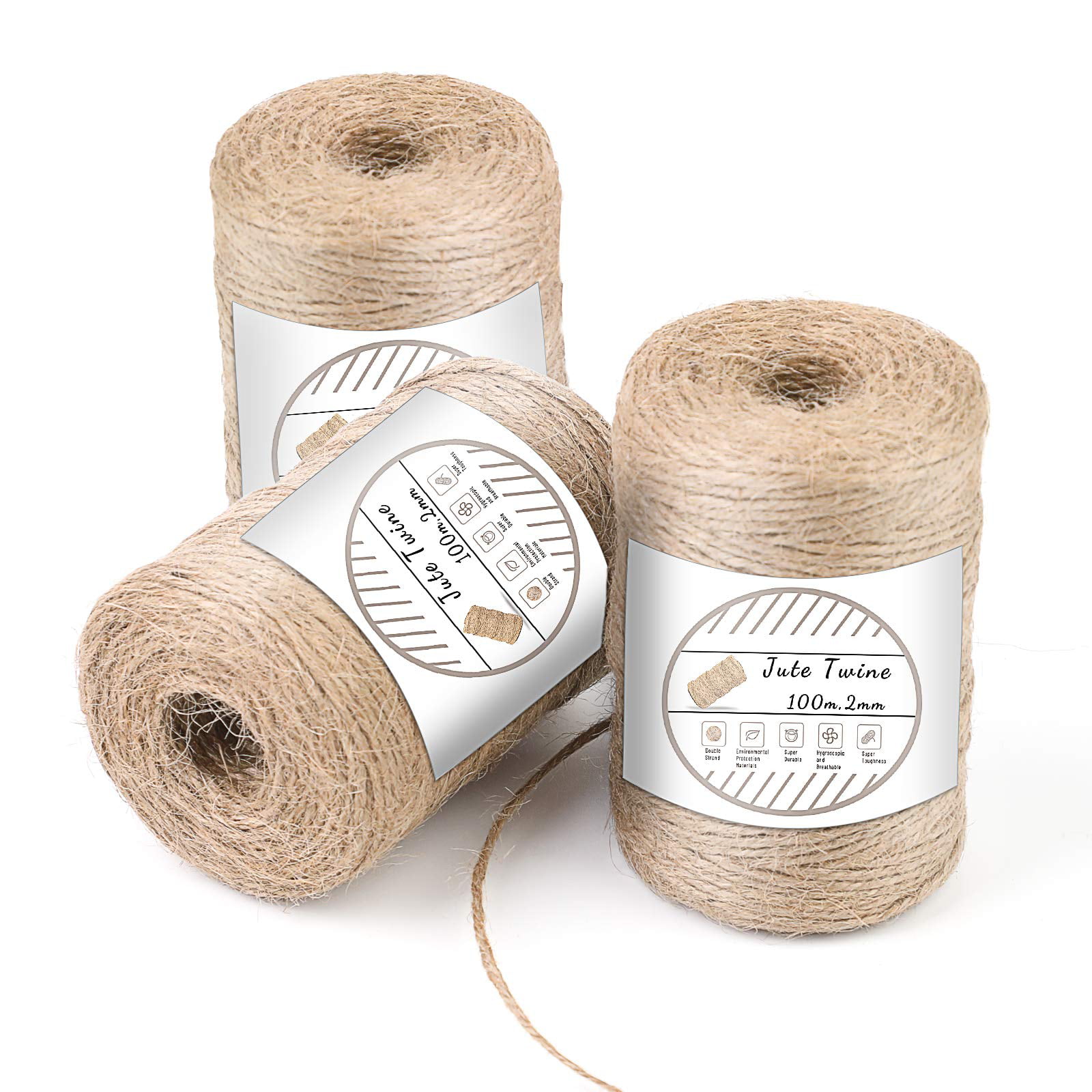 100M/Roll Natural Jute Twine Crafting Twine String Packing String Gifts  Wrapping Jute Rope For DIY Crafts Photos Bundling Garden - AliExpress