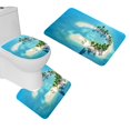 thumbnail image 1 of ABPHQTO Palmera de playa de agua de mar Juego de alfombras de baño de 3 piezas Alfombra de baño Alfombra de contorno y tapa de inodoro, 1 of 2