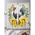thumbnail image 4 of Sunflowers Rooster Sheer Curtains 96 Inches Long 2 Panels Set, Window Sheer Curtains for Living Room/Bedroom, Watercolor Leaves Retro Art Rustic Light Filtering Rod Pocket Curtain 52''x96''x2, 4 of 8