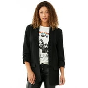 Scoop Women’s Boyfriend Blazer with Scrunch Sleeves