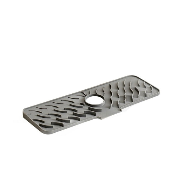 Tapis de Robinet pour Cuisine Inclinaison Auto-Drainante Protection en Silicone Tapis de Salle de Bain