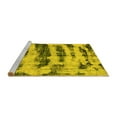 thumbnail image 2 of Ahgly Company Machine Washable Indoor Round Abstract Yellow Modern Area Rugs, 5' Round, 2 of 4