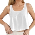 thumbnail image 2 of HOWPAY Débardeurs pour Femmes Été Décontracté Basique Coupe Ample Sans Manches Couleur Unie Col Rond Léger Extensible Confortable Camisole Blanc m, 2 of 4