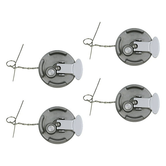 4 - Pack 4" Lever Aluminum Non-Locking Truck Fuel Tank Cap Compatible with Peterbilt 330, 379, 389, 337, 340, 579