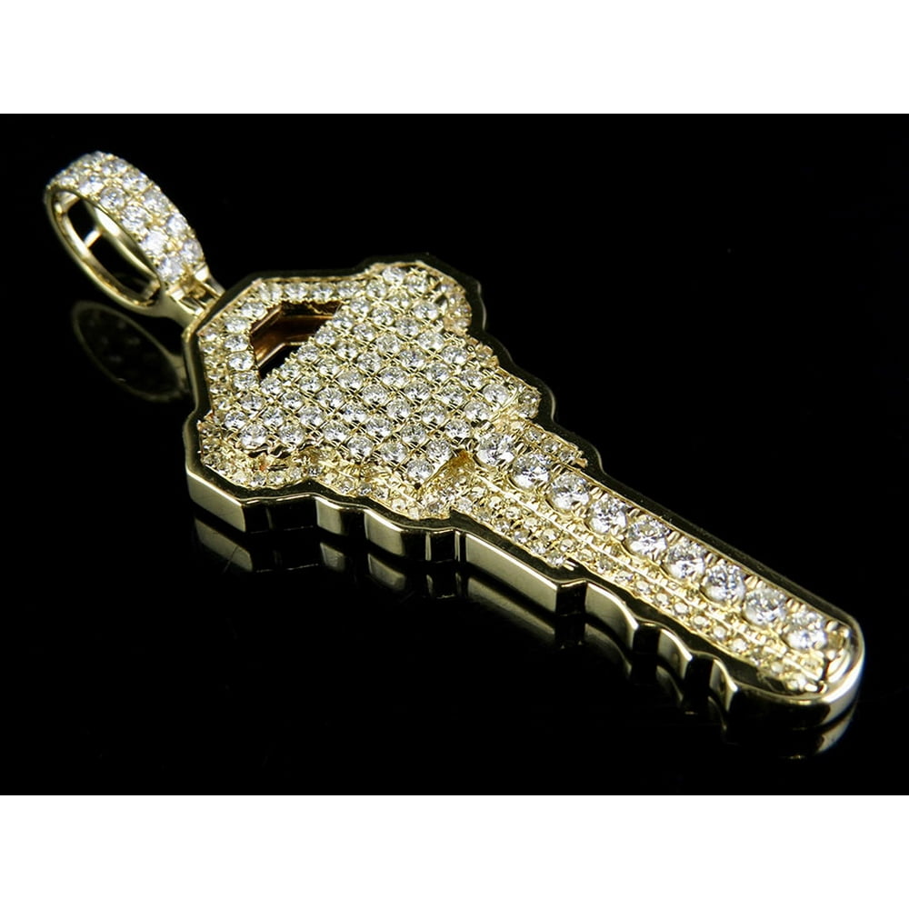 Jewelry Unlimited Men's 14K Yellow Gold Genuine Diamond High End Key
