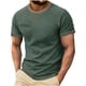 thumbnail image 2 of Ceisia Men's Fall/Winter Gift Casual Solid Color Round/Crew Neck Short Sleeve Top - Comfortable Daily Outdoor Wear, 2 of 7