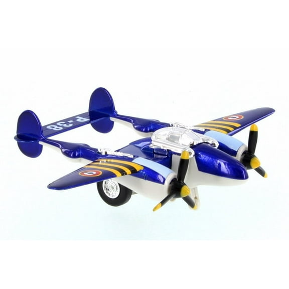 P-38 WWII Pullback Fighter, Blue - Showcasts 508D - Diecast Model Toy Car (Brand New but NO BOX)