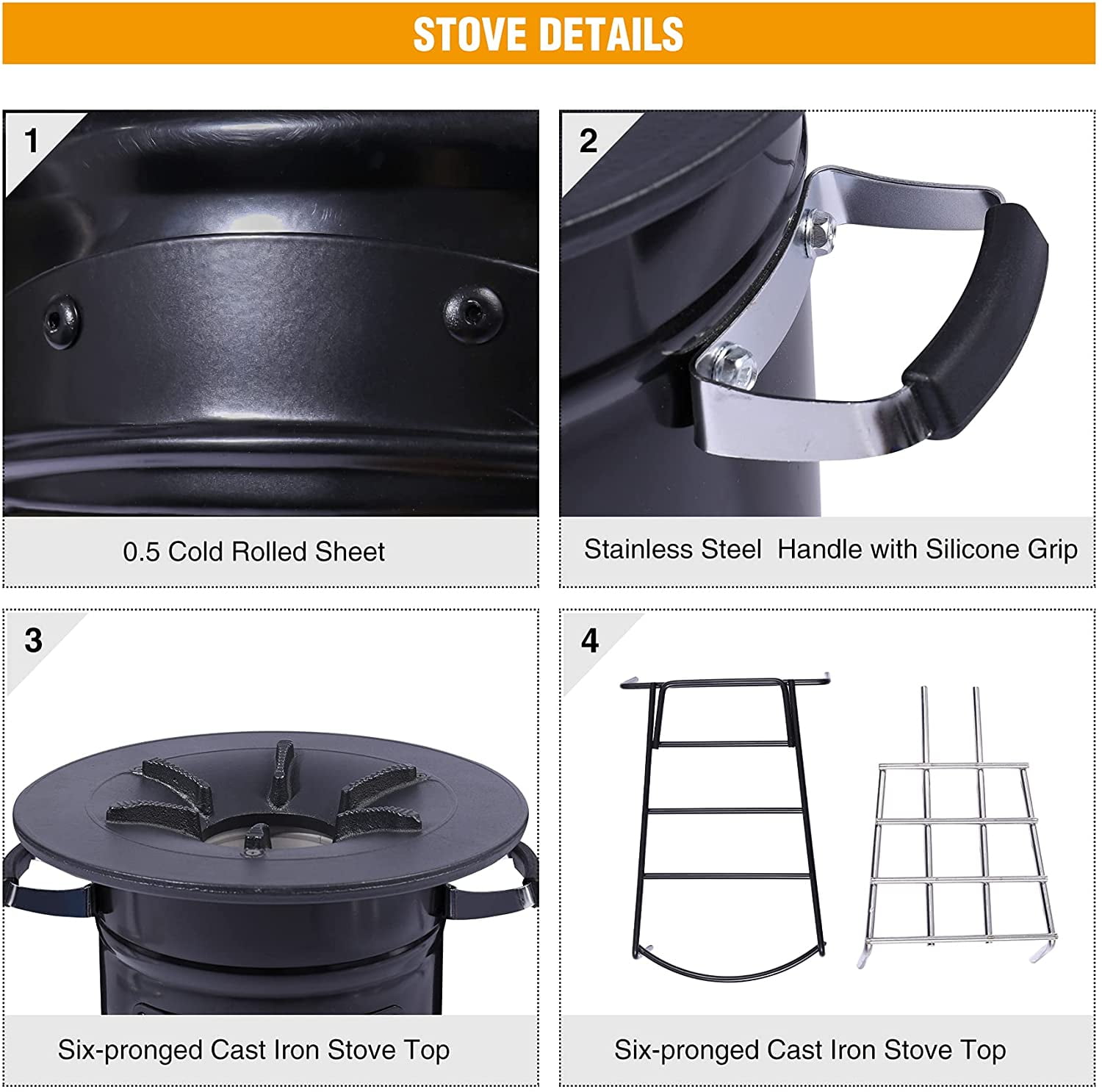Lineslife Rocket Portable Wood Charcoal Camping Stove