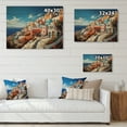thumbnail image 4 of Designart "Cityscape Popart Colorful Santorini painting I" Santorini Print on Natural Pine Wood, 4 of 5