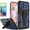 Blue, variant on Galaxy A52 5G Case, Dual Layers [Combo Holster] And Built-In Kickstand Bundled with [Temerped Glass Screen Protector] Hybird Shockproof (Black)
