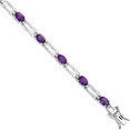 thumbnail image 3 of 925 Sterling Silver Purple Amethyst Chain Gemstone Tennis Bracelet, 3 of 5