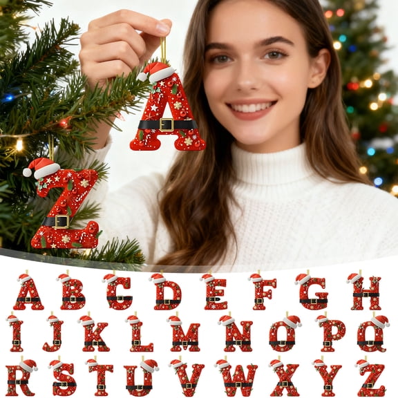 26 Letter Ornaments Christmas Tree Decoration 2025, Personalized Letters Ornaments, Initial Christmas Ornament, Hanging DIY Letter Xtmas Ornament, Gifts for Family Friends (A)