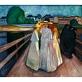 thumbnail image 2 of Edvard Munch 16x15 Gold Ornate Wood Frame and Double Matted Museum Art Print Titled - On the Bridge (1903), 2 of 4
