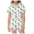 thumbnail image 1 of MIASHUI Pyjama Confortable pour Filles, Ensemble T-Shirt à Manches Courtes et Short Léger pour l'Été, 1 of 4