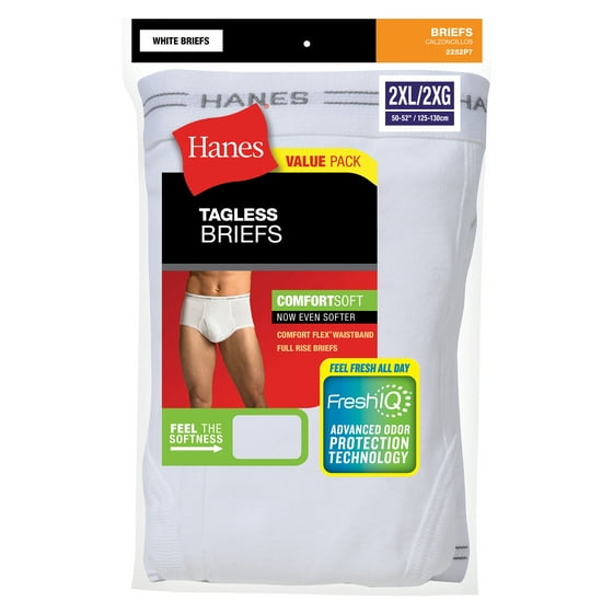 Hanes Men's Big & Tall White Briefs, 6 Pack