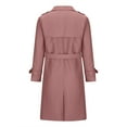 thumbnail image 4 of Arnsht Women's Double Breasted Long Trench Coat Belted Notch Lapel Overcoat Windproof Classic Solid Jackets Outerwear Pink XL, 4 of 5