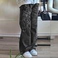 thumbnail image 6 of EMMIOL Women's Low Rise Cargo Jeans - Y2K Wide-Leg Baggy Denim Pants with Heart Pattern, 6 of 7