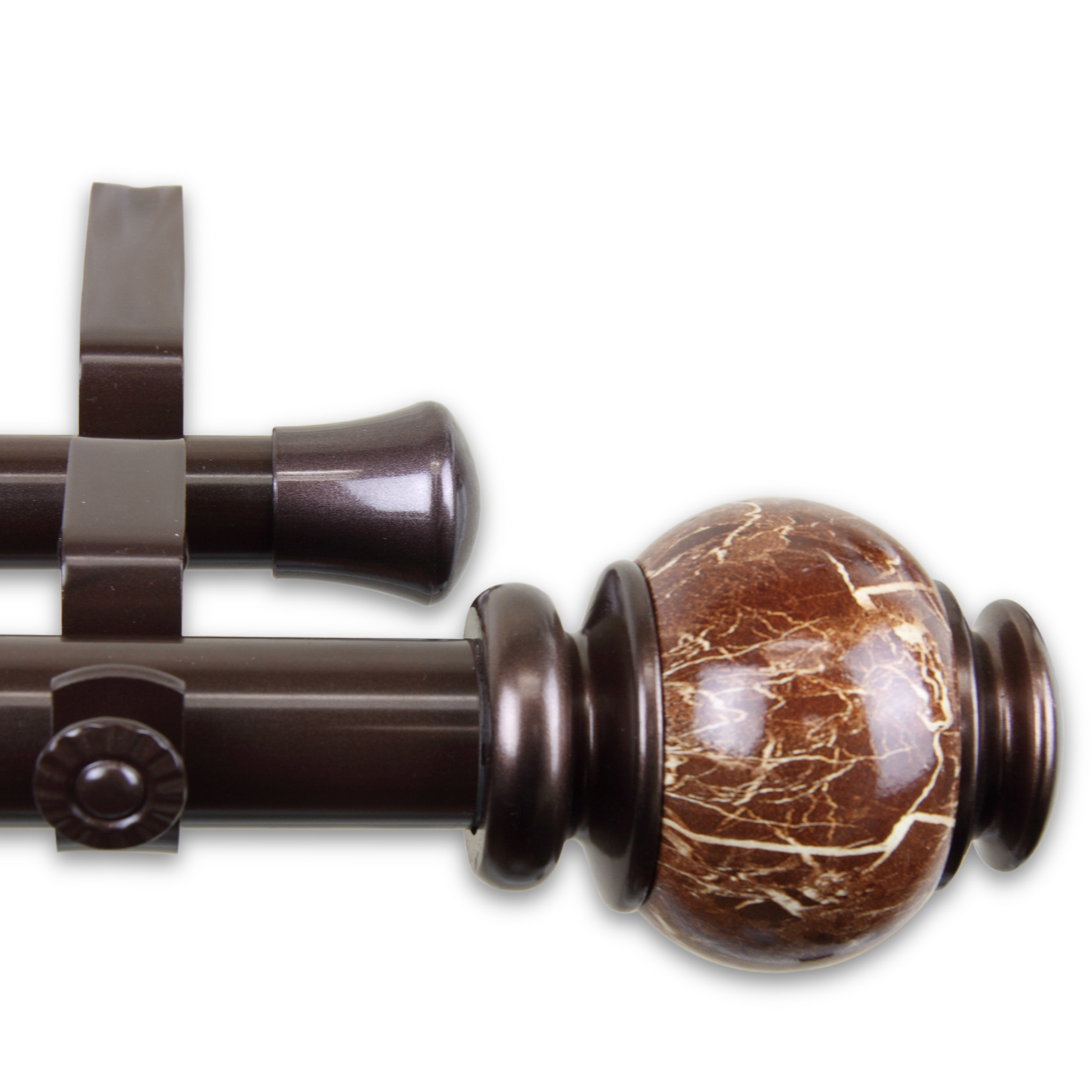 Polychrome 1" Double Curtain Rod 48-84 inch - Bronze