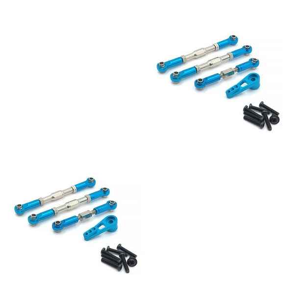 Vogacara Varilla de dirección de coche con Control remoto 1/12, modificación mejorada, conexión de brazo Servo, reparación, reemplazo de pieza, Azul 2piezas Vogacara CBP213190