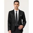 thumbnail image 3 of Blazer de hombre Slim Fit Blazer de un solo botón Traje de baile de graduación Abrigo deportivo Negro XXL, 3 of 6