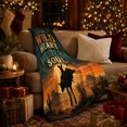 thumbnail image 3 of Western Cowboy Rodeo Sunset Scene, Cozy Typography Art Scene, Warm Flannel Blanket for Living Room and Reading Nook, Art Lovers Valentine's Day Gift, Artistic Home Decor, 3 of 9