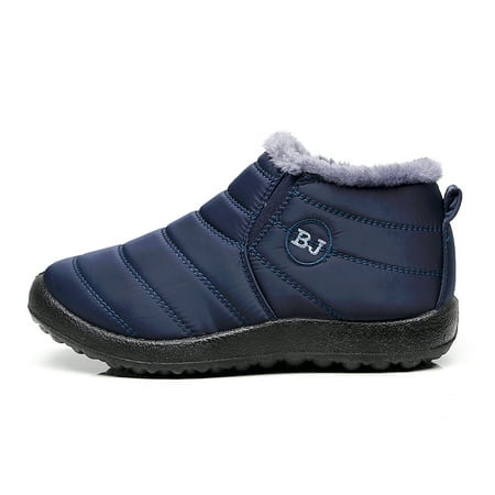 

Mens Womens Winter Warm Lined Snow Ankle Boots Fur Lined Slip On Outdoor Shoes
