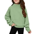 thumbnail image 2 of Vividxx Sweatshirts For Girls Cozy Long Sleeve Sweatshirt With Pocket Fall Winter High Neck Pullover Shirt For Kids Lightweight Fashion Clothing 9-10 Years, 2 of 8