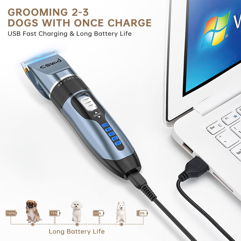 Cshidworld Dog Hair Clippers Professional LED Grooming Kit photo 6